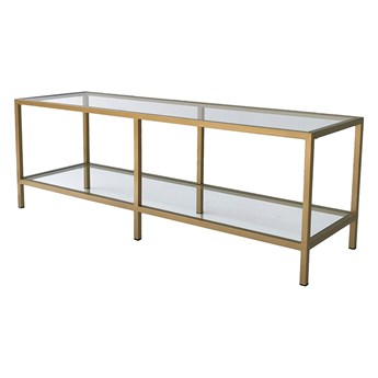 SELSEY Szafka RTV Bassoca szklana ze złotą ramą 130 cm