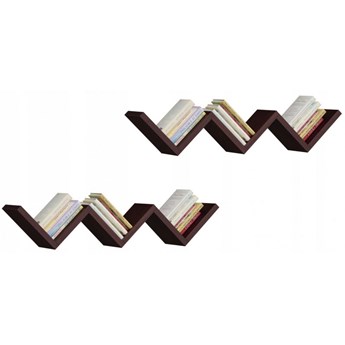 Wiszące półki na książki w kolorze wenge - Bertos 2X