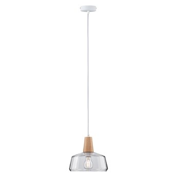 SELSEY Lampa wisząca Nibbler drewno z szerokim kloszem