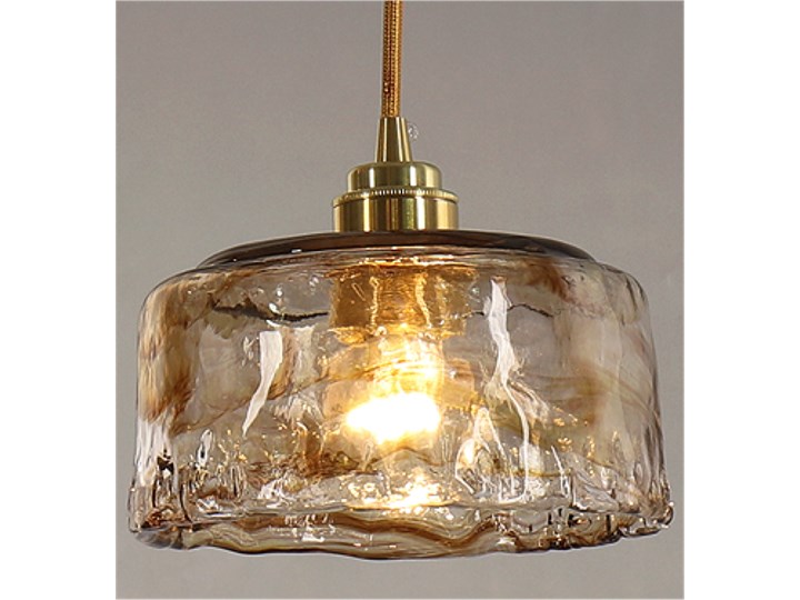 Lava 3 - lampa wisząca ręcznie formowane szkło Metal Lampa inspirowana Lampa z kloszem Mosiądz Pomieszczenie Jadalnia