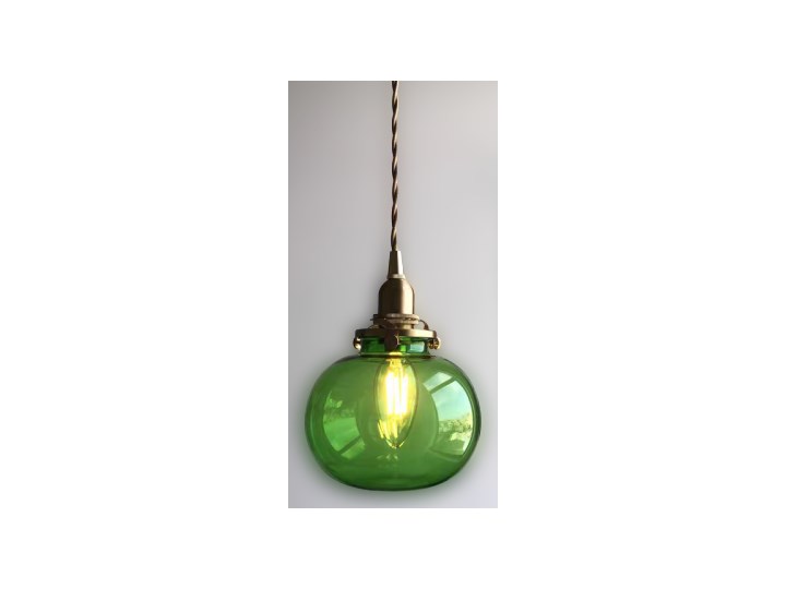 Pumpkin Green - lampa wisząca Mosiądz Lampa z kloszem Metal Szkło Styl Klasyczny