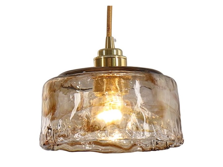 Lava 3 - lampa wisząca ręcznie formowane szkło Mosiądz Metal Lampa inspirowana Lampa z kloszem Styl Nowoczesny