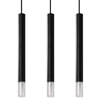 Czarna potrójna lampa wisząca nad stół - S161-Tixa