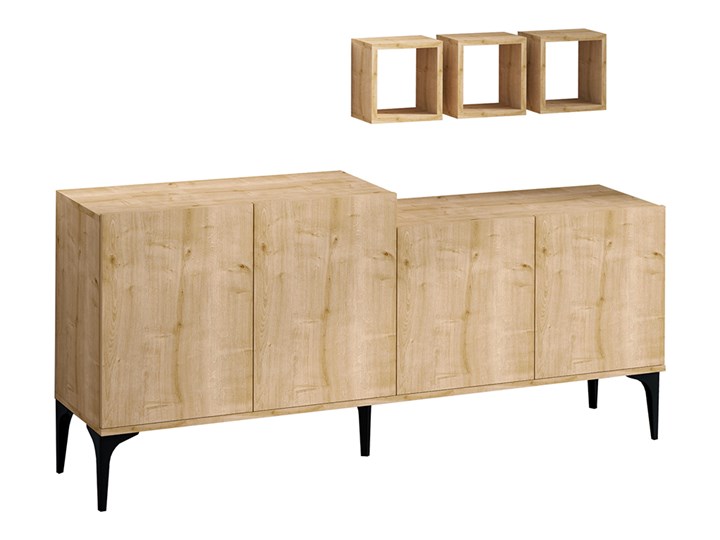 SELSEY Komoda niska podwójna Manego z półkami w zestawie 180 cm