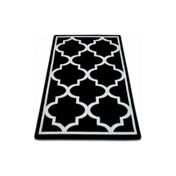 Dywan czarny wzor biały koniczyna marokańska trellis basic wybierz rozmiar” SKETCH BLACK”