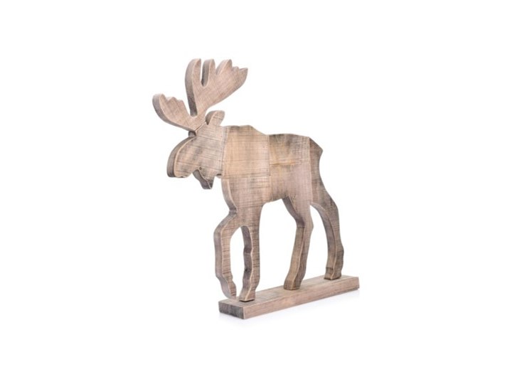 Figurka dekoracyjna łoś DUKA GAMMAL 47x8x49 cm brązowa drewno Zwierzęta Kolor Brązowy
