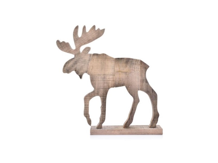 Figurka dekoracyjna łoś DUKA GAMMAL 47x8x49 cm brązowa drewno Zwierzęta Kolor Brązowy