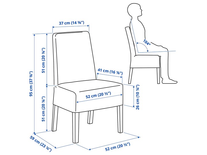 IKEA INGATORP / BERGMUND Stół i 4 krzesła, czarny/Ryrane granatowy, 155/215 cm Kategoria Stoły z krzesłami