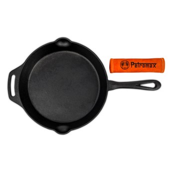 ZESTAW 02 Patelnia żeliwna fpXX-t z rączką (XX - wybierz średnicę) + uchwyt aramidowy Petromax