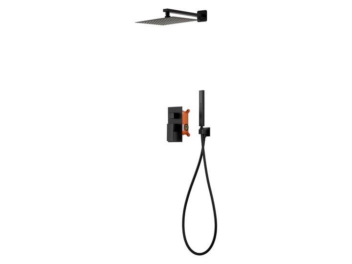 Prysznicowy zestaw podtynkowy Corsan Adour Z01M, Czarny Wyposażenie Z słuchawką Wyposażenie Z wężem