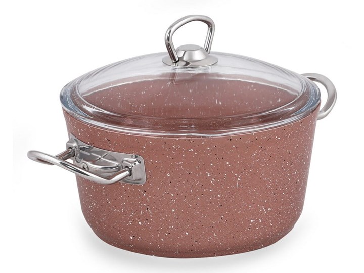 Różowy aluminiowy garnek z pokrywką Güral Porselen Classic, ø 20 cm Aluminium Kategoria Garnki Kolor Brązowy