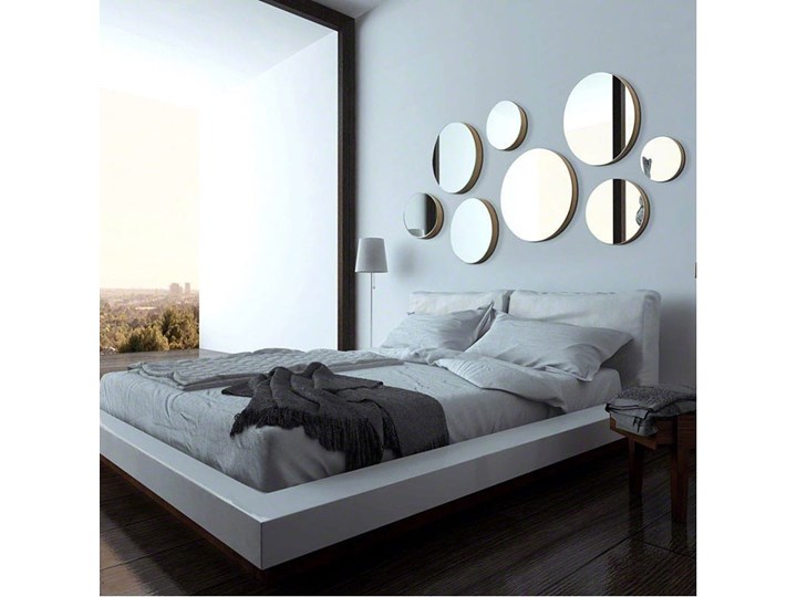 TRIO zestaw 3 okrągłych luster polski design Lustro z ramą Okrągłe Ścienne Styl Skandynawski