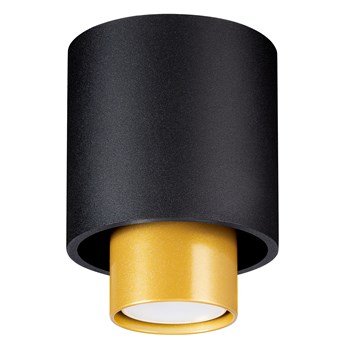 Czarno-złoty nowoczesny plafon tuba - S183-Stelo