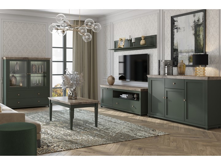 SELSEY Komoda dwudrzwiowa Euglia Płyta MDF Z szafkami Drewno Szerokość 181 cm Głębokość 43 cm Wysokość 93 cm Pomieszczenie Sypialnia