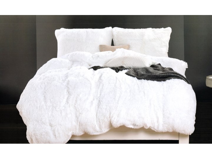 Pościel futrzana PFJ-004 Plusz Bawełna Komplet pościeli 200x220 cm Kolor Biały Kategoria Komplety pościeli