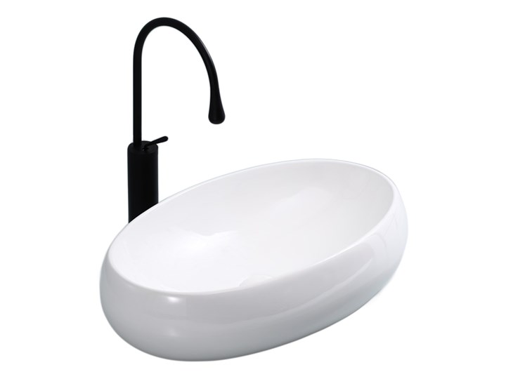 VELDMAN UMYWALKA CERAMICZNA ALANIA 60x40 48x34 Szerokość 60 cm Nablatowe Meblowe Szerokość 48 cm Ceramika Kategoria Umywalki Owalne Kolor Biały