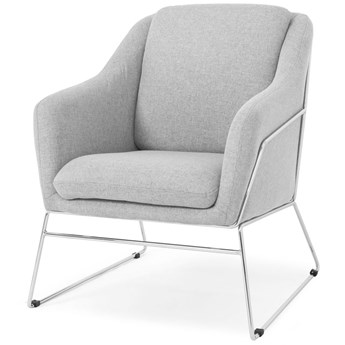 Krzesło fotel do salonu loft SOFT CHROM - jasny szary