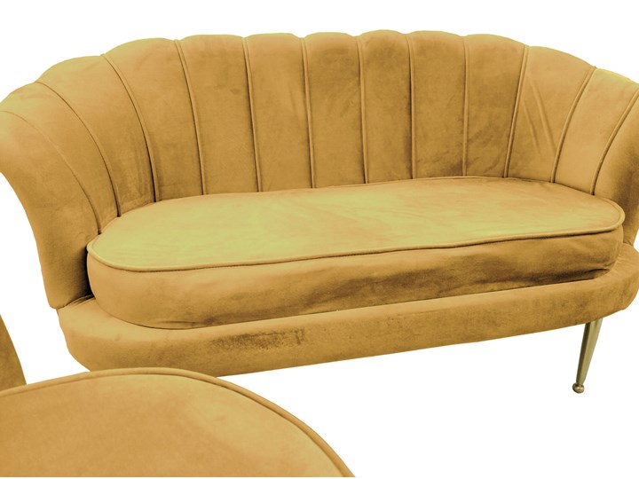 Sofa muszelka + dwa fotele muszelki ELIF miodowy #7 / OUTLET Pomieszczenie Salon