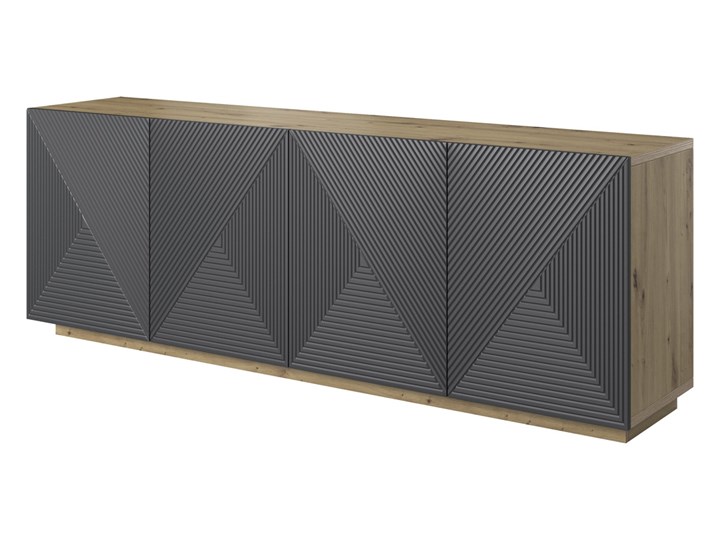 Komoda 200 cm Asha artisan /rivier stone mat Głębokość 43 cm Z witrynami Płyta MDF Pomieszczenie Sypialnia