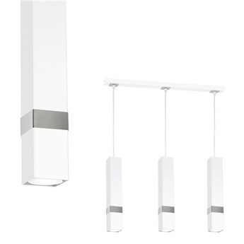 Nowoczesna lampa wisząca listwa VIDAR WHITE/CHROME 3xGU10 MLP6284