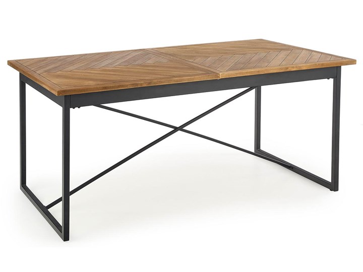 Duży prostokatny rozkładany stół - Hermes Stal Wysokość 77 cm Drewno Płyta MDF Styl Skandynawski