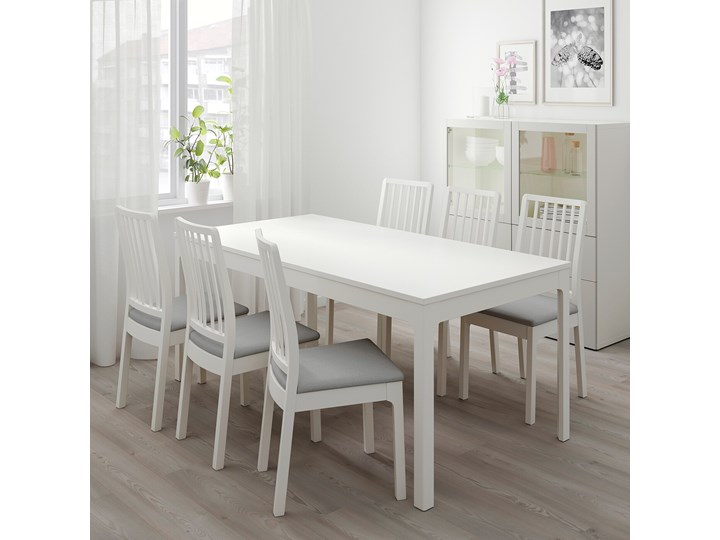 IKEA EKEDALEN / EKEDALEN Stół i 6 krzeseł, biały/Orrsta jasnoszary, 180/240 cm Kategoria Stoły z krzesłami