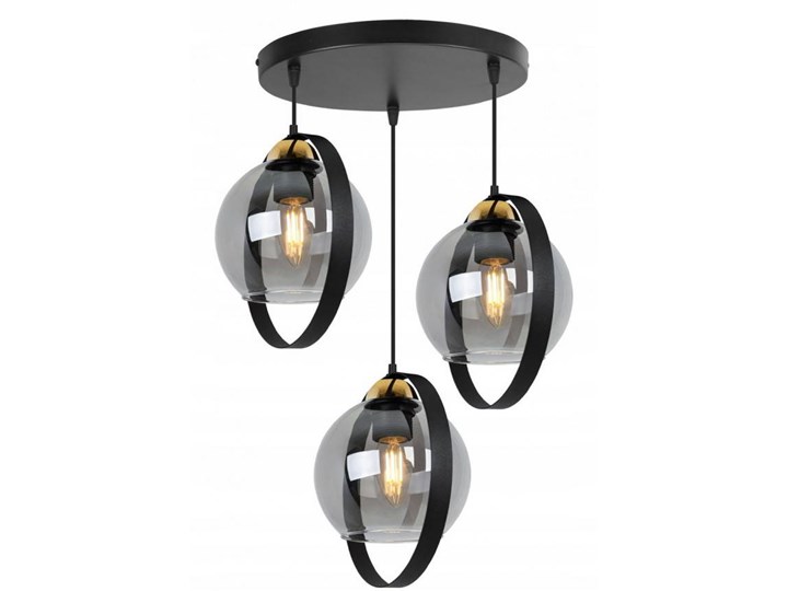 Industrialna Lampa RING HAGA z Kloszami z Przydymionego Szkła Szkło Styl Industrialny Lampa z kloszem Kategoria Lampy wiszące