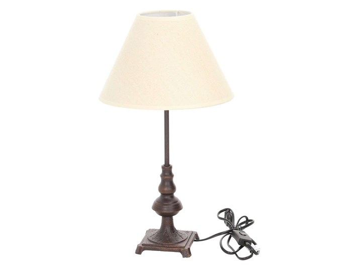 Lampa stołowa Bassar 46cm, 25 x 25 x 46 cm Lampa z kloszem Metal Lampa gabinetowa Kolor Beżowy