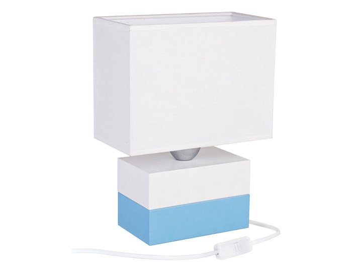 Biało-niebieska drewniana lampka dziecięca - S188-Kaspi Lampa stojąca Lampa biurkowa Kolor