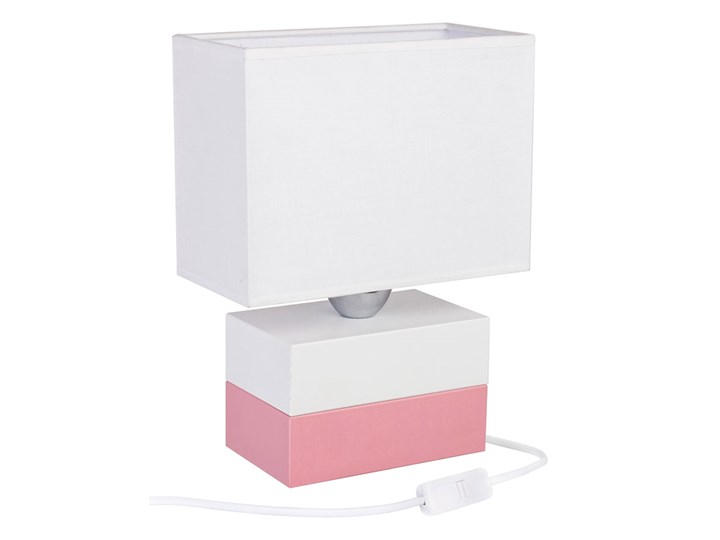 Biało-różowa lampka na biurko dla dziewczynki - S188-Kaspi Lampa stojąca Lampa biurkowa Kolor Różowy Kolor Biały
