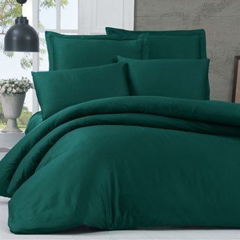 SELSEY Komplet pościeli Simplicity 200x220 cm z czterema poszewkami na poduszkę 2 x 50x70 cm i 2 x 70x70 cm z prześcieradłem zielony