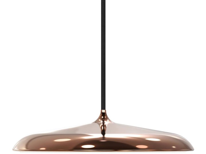 Lampa wisząca LED metalowa miedziana Ø25x6 cm Tkanina Kolor Miedziany