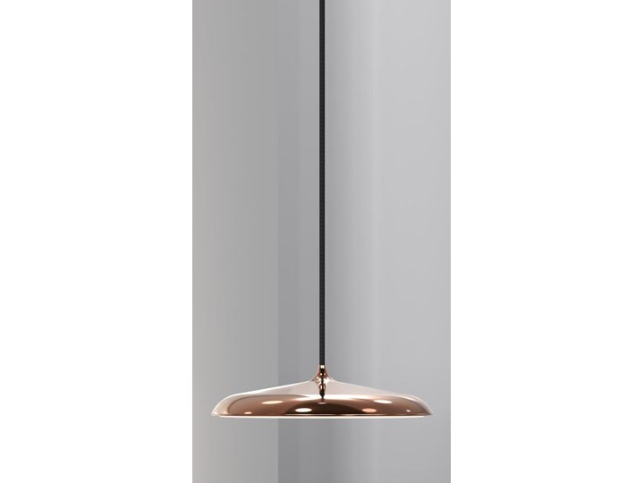 Lampa wisząca LED metalowa miedziana Ø25x6 cm Tkanina Kolor Miedziany
