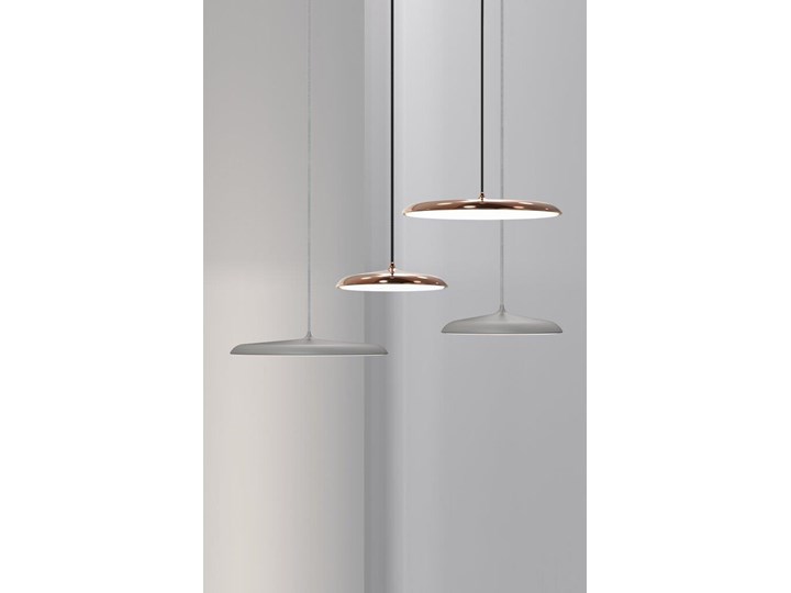 Lampa wisząca LED metalowa miedziana Ø25x6 cm Tkanina Kolor Miedziany