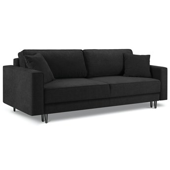Sofa rozkładana 3-osobowa Dunas 233 cm czarna nogi czarne