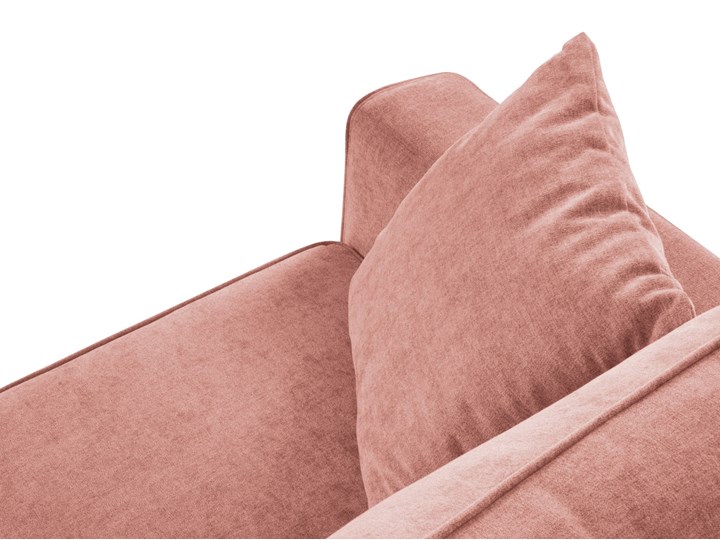 Sofa rozkładana 3-osobowa Dunas 233 cm różowa nogi złote Stała konstrukcja Głębokość 102 cm Wielkość Trzyosobowa