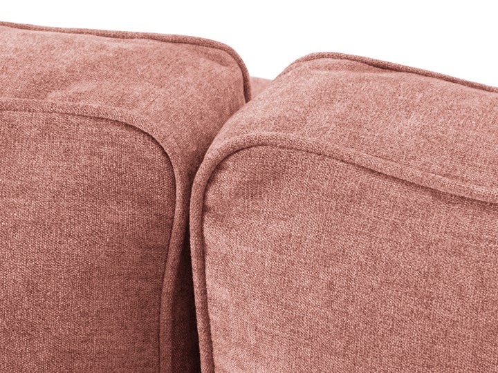 Sofa rozkładana 3-osobowa Dunas 233 cm różowa nogi złote Boki Z bokami Głębokość 102 cm Stała konstrukcja Typ Gładkie