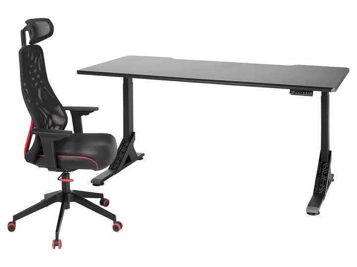 IKEA UPPSPEL / MATCHSPEL Biurko gamingowe i krzesło, czarny, Szerokość: 180 cm
