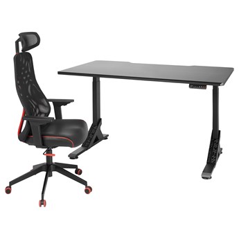 IKEA UPPSPEL / MATCHSPEL Biurko gamingowe i krzesło, czarny, Głębokość: 80 cm