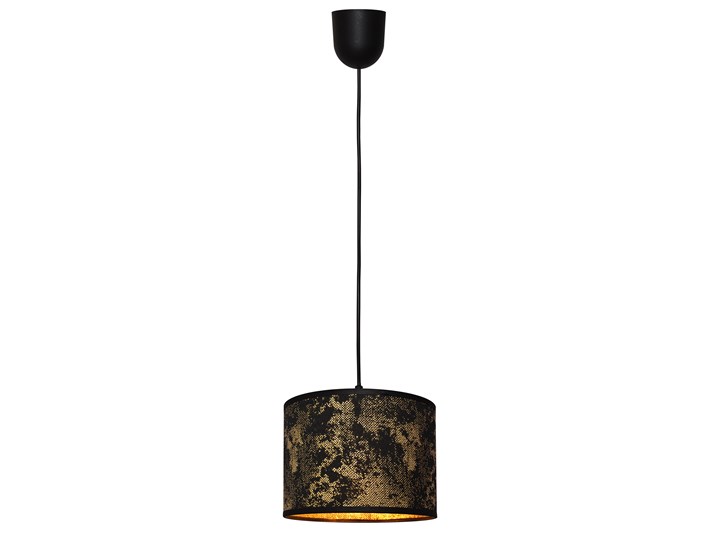 Elegancki zwis abażur mały ABBA W-0401/1 BK+GO SMALL + SCW-P Tworzywo sztuczne Pomieszczenie Jadalnia Lampa z abażurem Tkanina Pomieszczenie Sypialnia