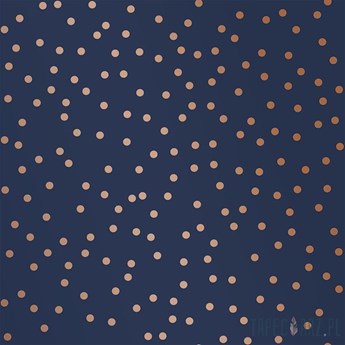Granatowa tapeta flizelinowa złote kropki konfetti