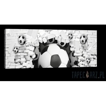 Obraz Piłki nożne w ceglanej ścianie 3D PP20104O3