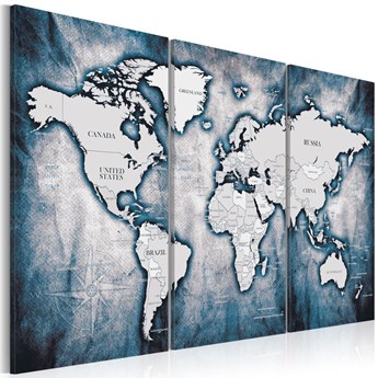 Obraz - Mapa świata: Atramentowy tryptyk
