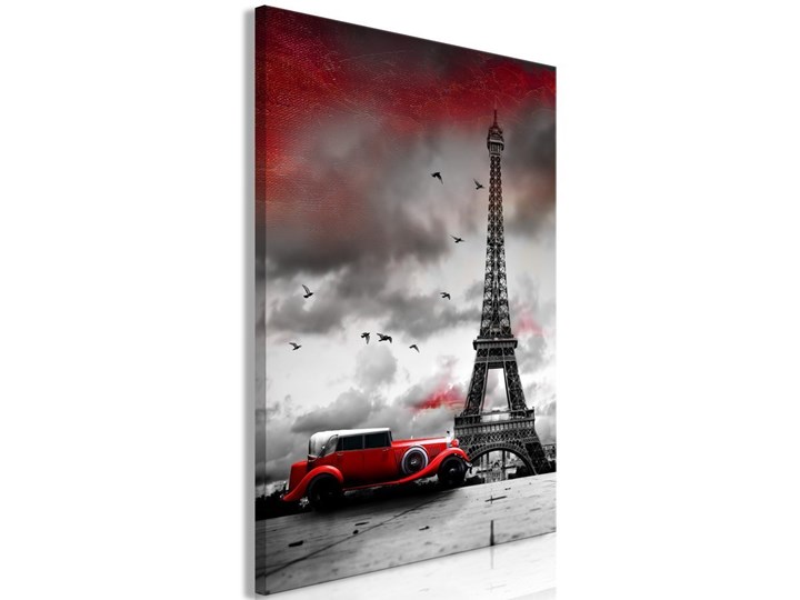 Obraz Czerwony samochód w Paryżu (1częściowy) pionowy