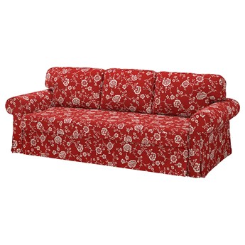 IKEA VRETSTORP Rozkładana sofa 3-osobowa, Virestad czerwony/biały, Szerokość: 244 cm