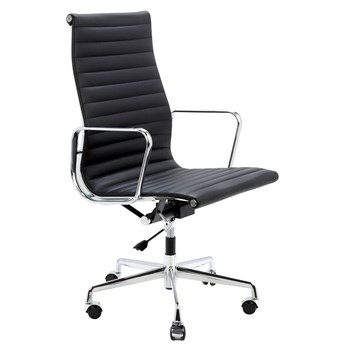 Skórzany fotel biurowy z wysokim oparciem Aeron Prestige Plus chrom