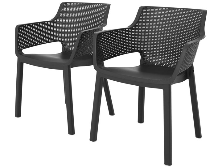 Zestaw ogrodowy 6-osobowy EVA + stół MELODY - grafitowy Zestawy obiadowe Tworzywo sztuczne Stoły z krzesłami Rattan Zawartość zestawu Krzesła