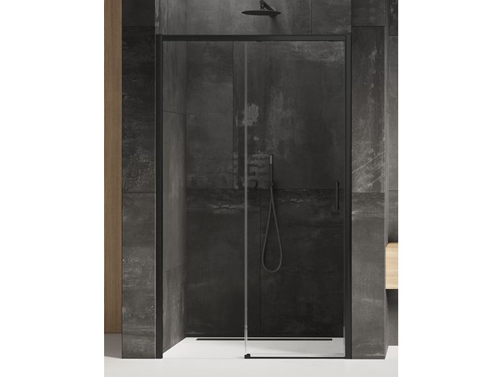Drzwi Prysznicowe Prime Black 110X200 Kolor Czarny Szerokość 110 cm Szkło Przezroczyste