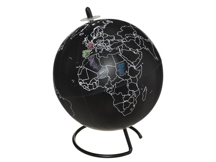 Ozdobny globus do kolorowania kredą Kula Kolor Zielony Metal Globusy Kategoria Figury i rzeźby