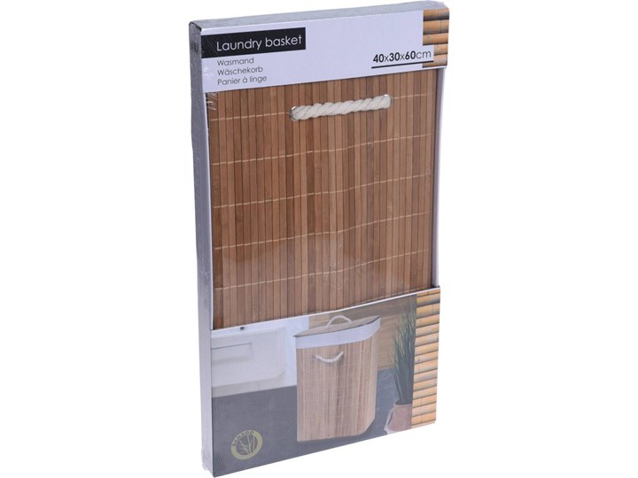 Bambusowy kosz na pranie z pokrywą Drewno Tkanina Kategoria